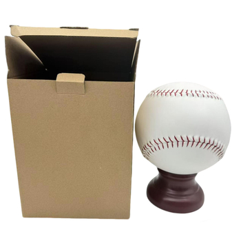 Ornament baseball memorial cu bază de expunere din lemn, minge din PVC, nucleu de plută, logo personalizabil