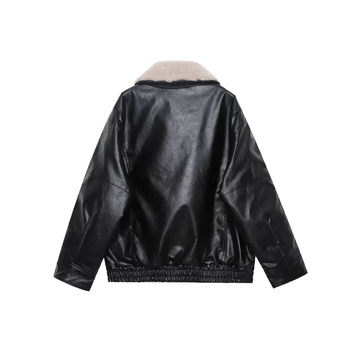 Jakna s krznenim ovratnikom, raglan rukavi, srednja duljina, poliester tkanina, zatvarač na zip