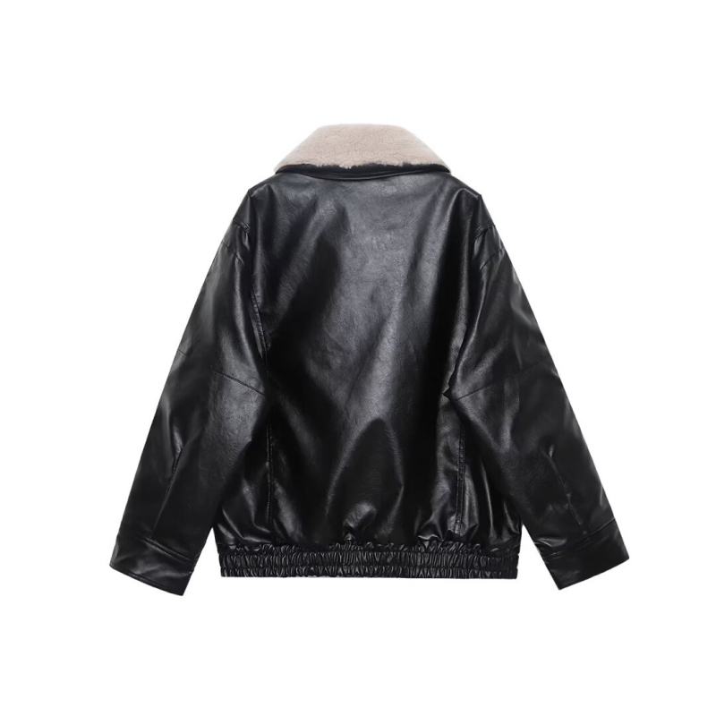 Jakna s krznenim ovratnikom, raglan rukavi, srednja duljina, poliester tkanina, zatvarač na zip