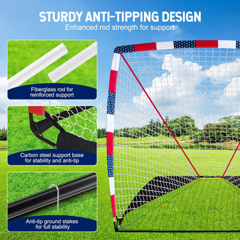Hokeja vārti ārējai izmantošanai, pārnēsājami trenējumu vārti, ar tukšām stikla šķiedras caurulēm, zīmols Raise the height, logotipa pielāgošana