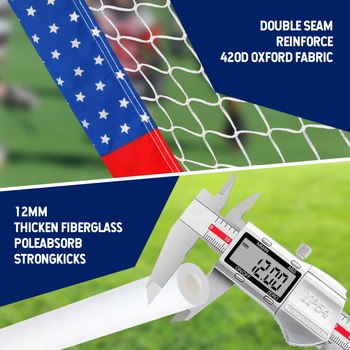 Hokeja vārti ārējai izmantošanai, pārnēsājami trenējumu vārti, ar tukšām stikla šķiedras caurulēm, zīmols Raise the height, logotipa pielāgošana