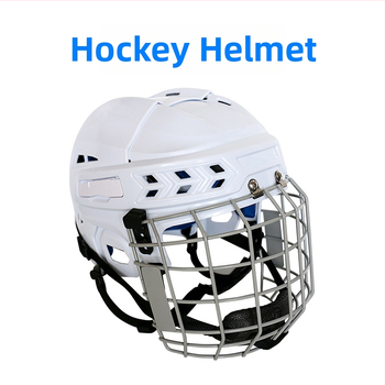 Hokeja ķivere – PP + EVA + oglekļa tērauds; Produkta kods: T1; OEM pieejams; Logotipa drukāšana: iespējama; Piemērojamie sporta veidi: hokejs, ledus un sniega sporta veidi, citi bumbu spēles