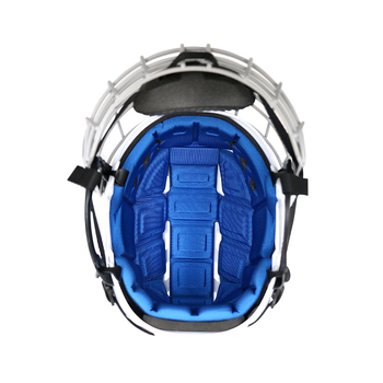 Hokeja ķivere – PP + EVA + oglekļa tērauds; Produkta kods: T1; OEM pieejams; Logotipa drukāšana: iespējama; Piemērojamie sporta veidi: hokejs, ledus un sniega sporta veidi, citi bumbu spēles