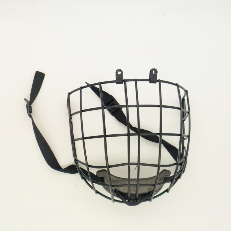 Hokeja pilnā sejas aizsardzības helmets ar zoda aizsargu, siksnu un klipu – A3 dzelzs korpuss, piemērots hokejam un ledus/sniega sportiem