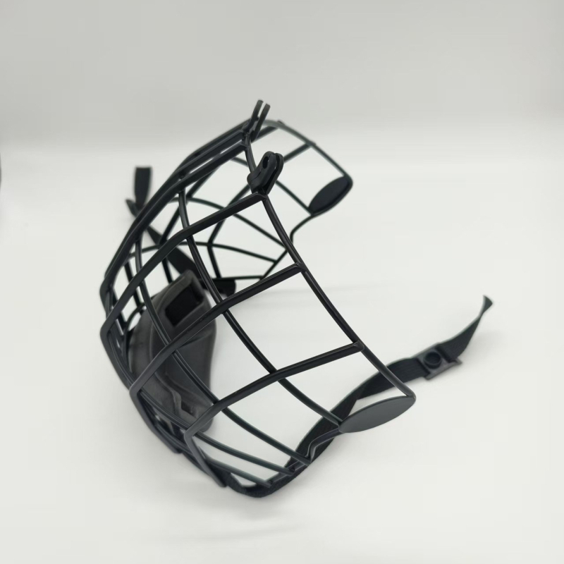 Hokeja pilnā sejas aizsardzības helmets ar zoda aizsargu, siksnu un klipu – A3 dzelzs korpuss, piemērots hokejam un ledus/sniega sportiem