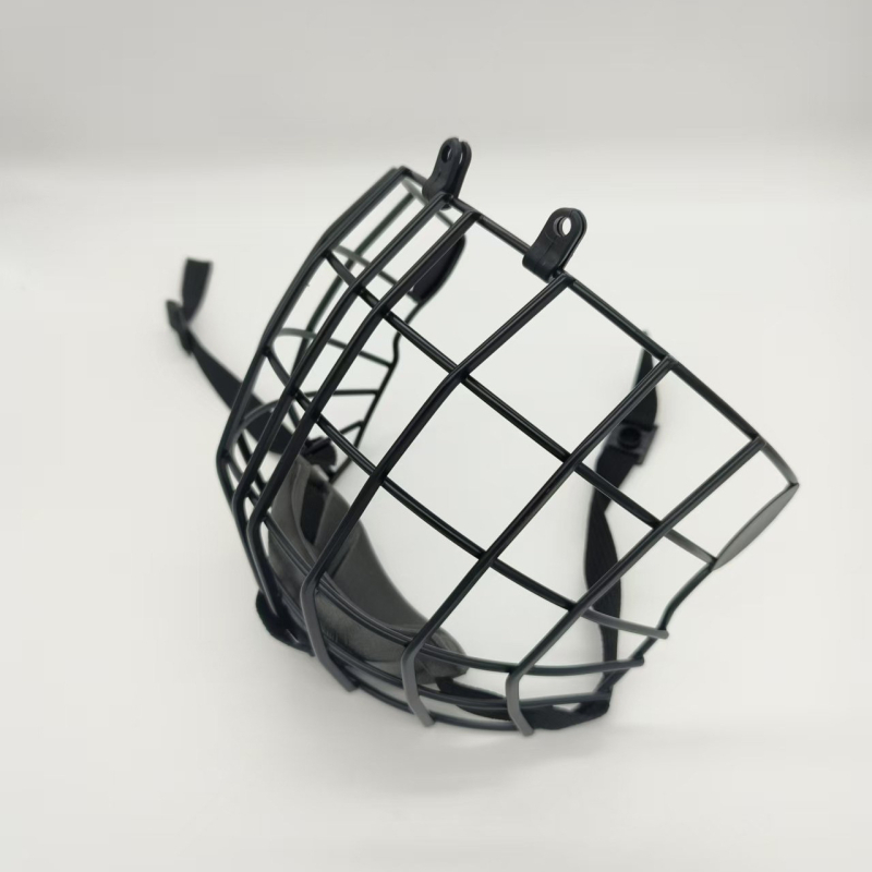 Hokeja pilnā sejas aizsardzības helmets ar zoda aizsargu, siksnu un klipu – A3 dzelzs korpuss, piemērots hokejam un ledus/sniega sportiem