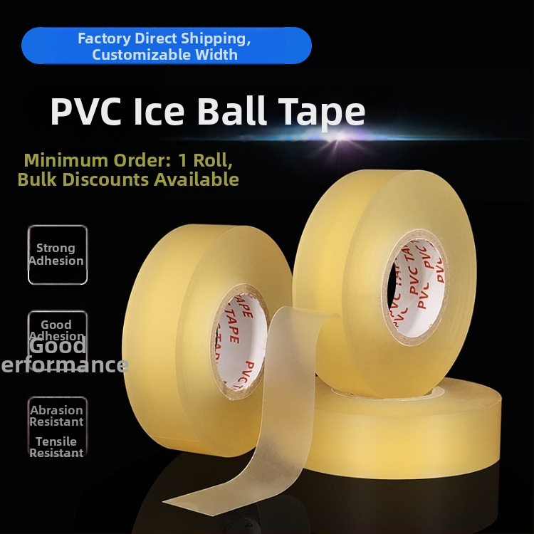 PVC ledhokeja lente – caurspīdīga, augstas viskozitātes gumijas līme, 0,19 mm biezums, substrāts PVC, aizmugurējais materiāls PVC, sērija PVC Ice Hockey Tape