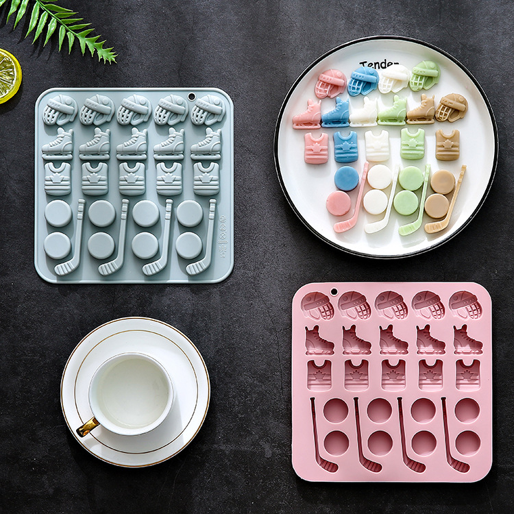 Szilikon sütőforma hokis témával, szabálytalan alak, 27 üreg, tortákhoz és desszertekhez