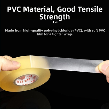 PVC ledhokeja lente - caurspīdīga, augsta lipīguma, gumijai bāzes līme, PVC pamats, 0,18 mm biezums, nazi nepieciešams griešanai