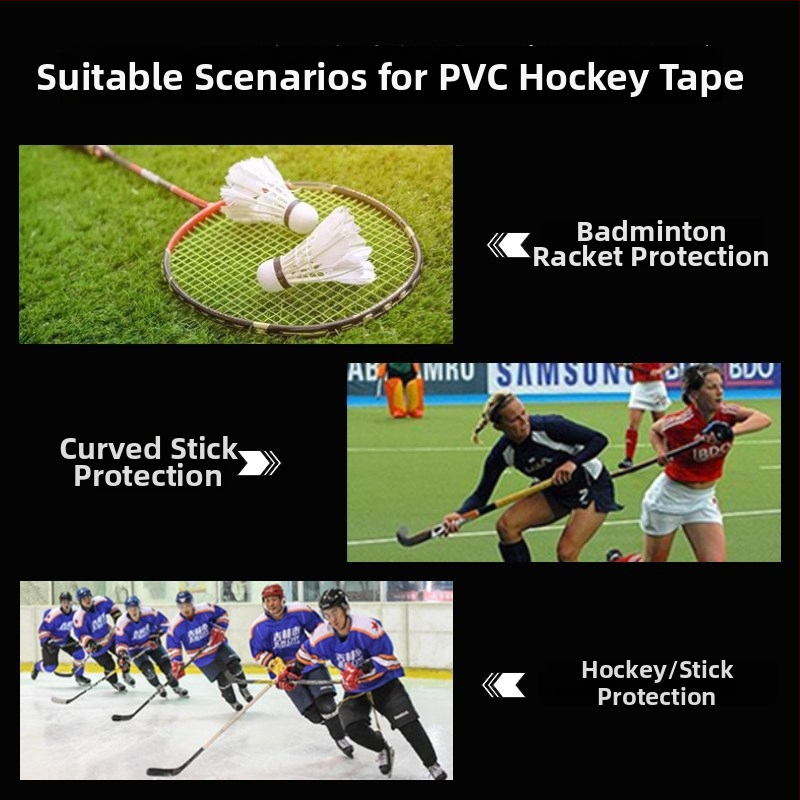 PVC ledhokeja lente - caurspīdīga, augsta lipīguma, gumijai bāzes līme, PVC pamats, 0,18 mm biezums, nazi nepieciešams griešanai