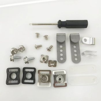 Kasku remontēšanas komplekts ar J- un R-formas klipēm hokeja un ziemas sportiem, BENLEE MZ zīmols, nerūsējošais tērauds, alumīnija sakausējums un plastmasa