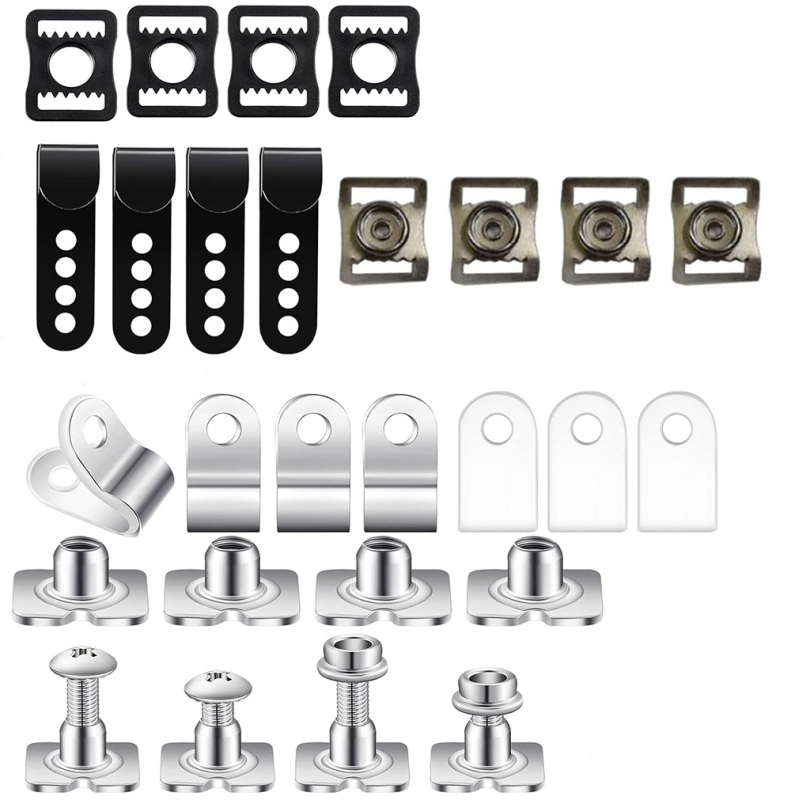 Kasku remontēšanas komplekts ar J- un R-formas klipēm hokeja un ziemas sportiem, BENLEE MZ zīmols, nerūsējošais tērauds, alumīnija sakausējums un plastmasa