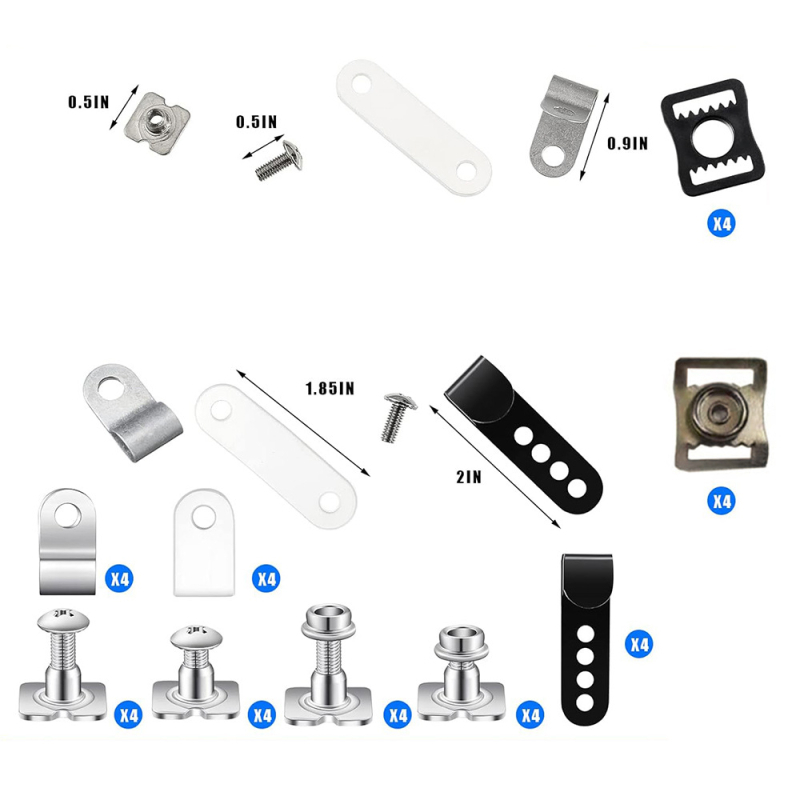 Kasku remontēšanas komplekts ar J- un R-formas klipēm hokeja un ziemas sportiem, BENLEE MZ zīmols, nerūsējošais tērauds, alumīnija sakausējums un plastmasa