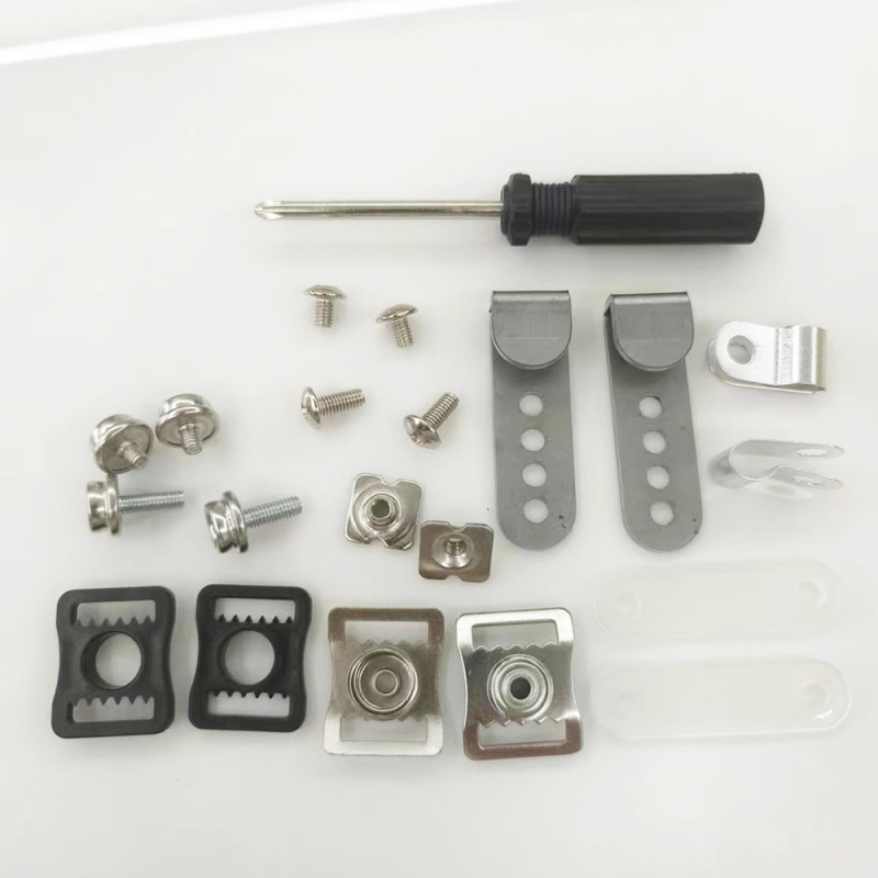 Kasku remontēšanas komplekts ar J- un R-formas klipēm hokeja un ziemas sportiem, BENLEE MZ zīmols, nerūsējošais tērauds, alumīnija sakausējums un plastmasa