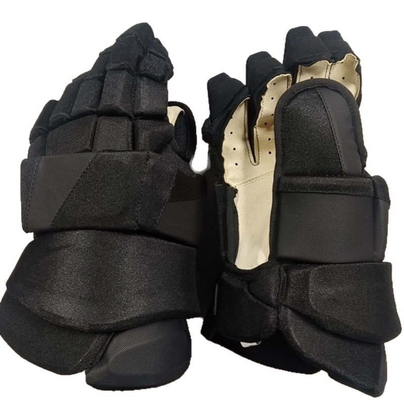 Jaunimo ledo hokejo pirštinės – kvėpuojančios, dilimui atsparios, delno apsauga, poliesterio medžiaga