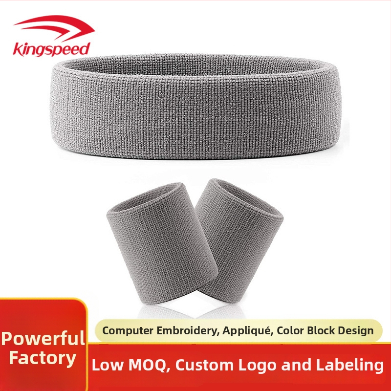 Nylonová pletená športová náramková a čelenka - Hlavný materiál: Nylon 85% + latex filament 15%; Potenie odvádza; Vhodné pre beh, fitnes, cyklistiku, turistiku, tanec