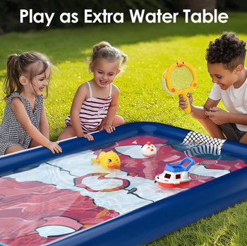 Pufaszott vízi játék készlet hokival, biliárddal és tic-tac-toe-val; PVC anyag; 7–14 éves korig