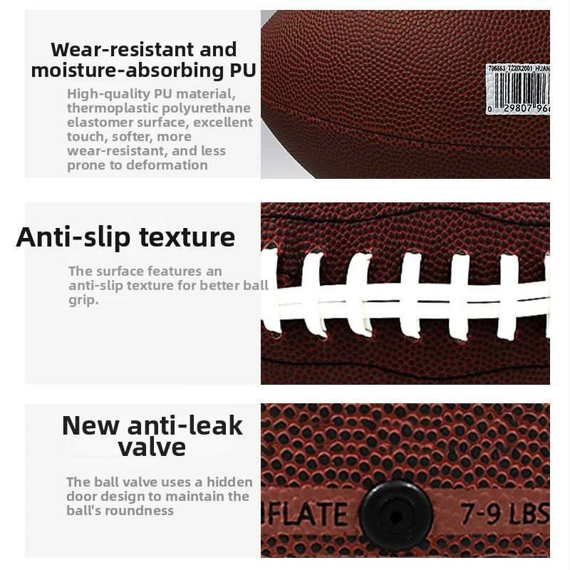 Treniruotės Amerikos futbolo kamuolys – PU/PVC, siuvama mašina, prekės ženklas Crossing the River Dragon