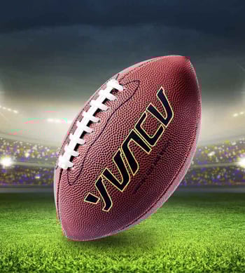 Amerikietiško futbolo kamuolys – PVC medžiaga, siuvama mašina, pritaikomas apdorojimas, spausdinamas LOGO