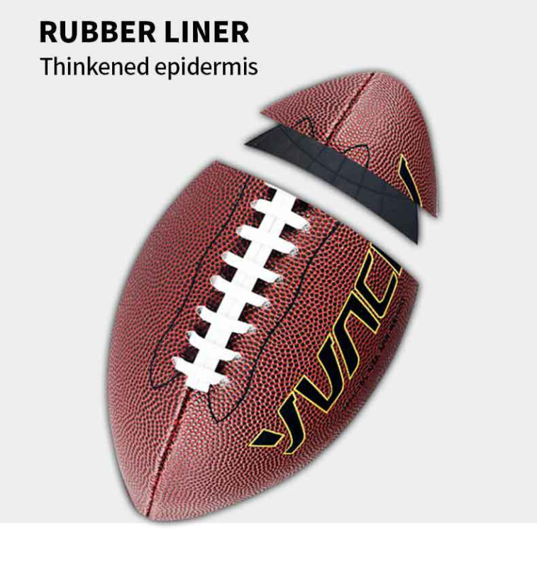 Amerikietiško futbolo kamuolys – PVC medžiaga, siuvama mašina, pritaikomas apdorojimas, spausdinamas LOGO