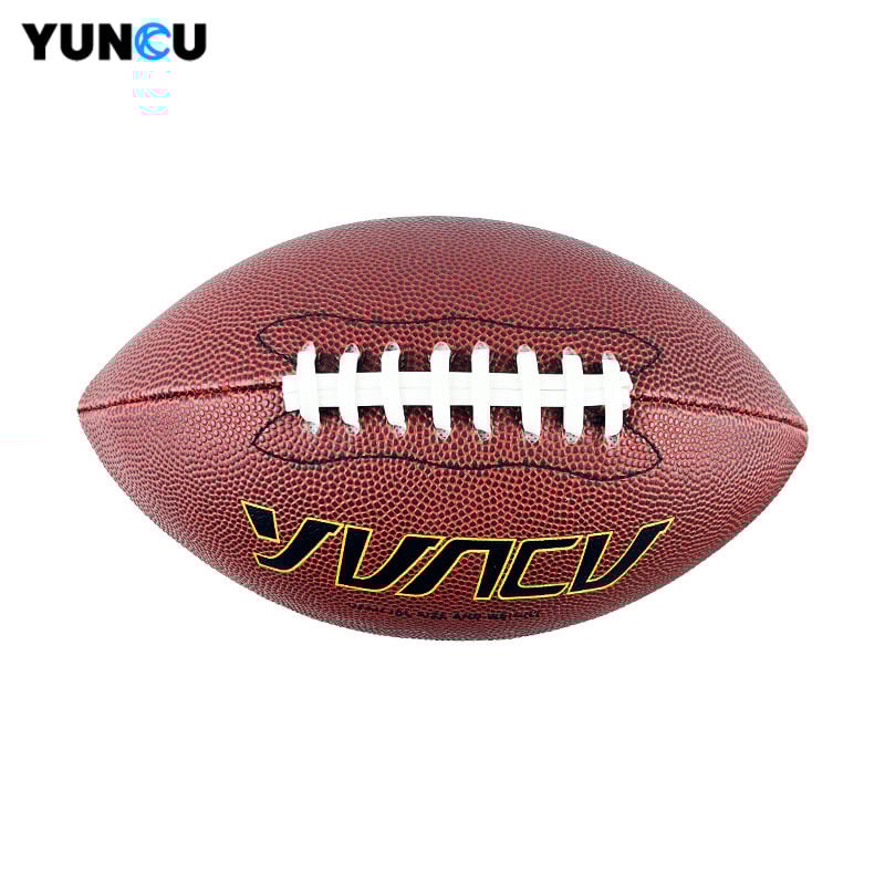 Amerikietiško futbolo kamuolys – PVC medžiaga, siuvama mašina, pritaikomas apdorojimas, spausdinamas LOGO