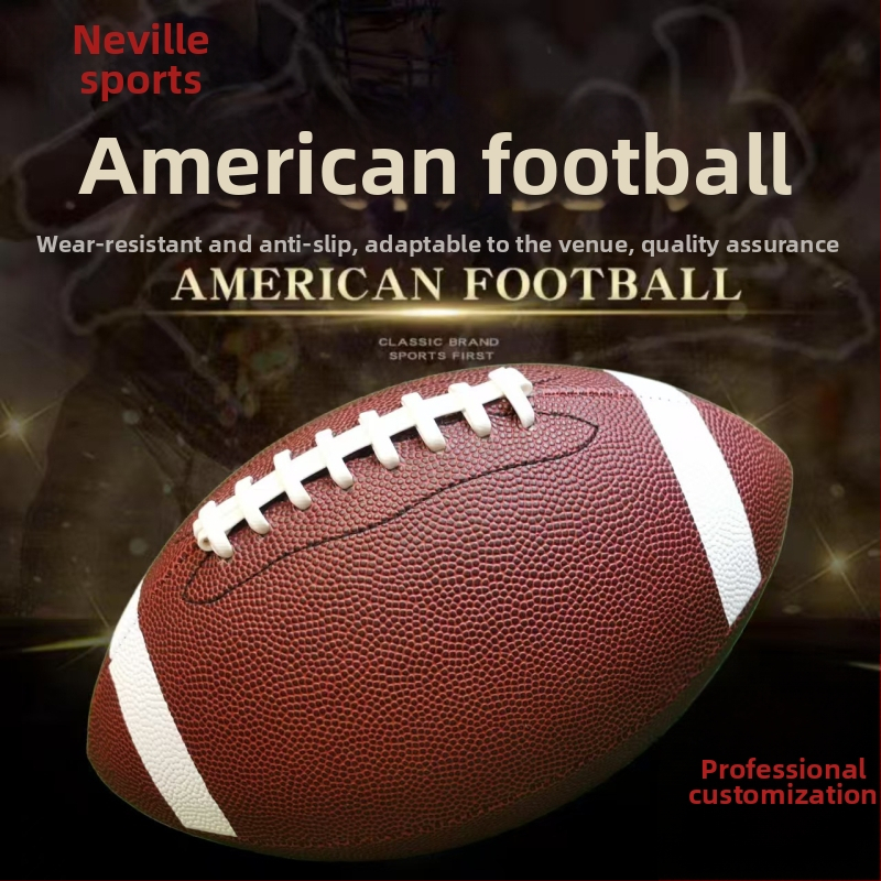Amerikietiškojo futbolo PU kamuolys – neslidus, atsparus dilimui, mašiniškai siūtas, skirtas jaunimui ir suaugusiems treniruotėms