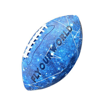 Ръгби топка: светеща, флуоресцентна и отражателна; PU материал, машинно шиене, персонализирана с лого