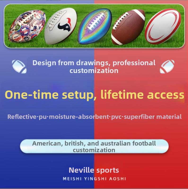 Guminis regbio kamuolys su grubia neslystančia danga treniruotėms ir varžyboms; siuvama mašininiu siuvimu, logotipo spausdinimas įmanomas, kilmė Yiwu, Zhejiang