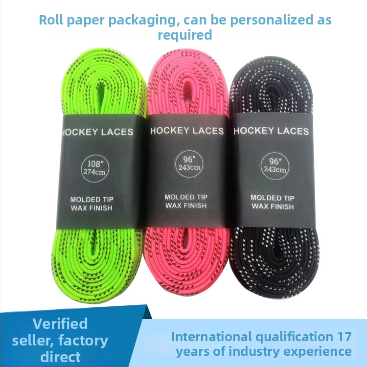 Ledo hokeja raištai, vaškuotas poliesteris, ilgis 183 cm, Mingjia prekė, Sport modelis