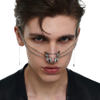 Nosna maska od bakra, elektroplatirana, geometrijski dizajn, unisex, punk stil