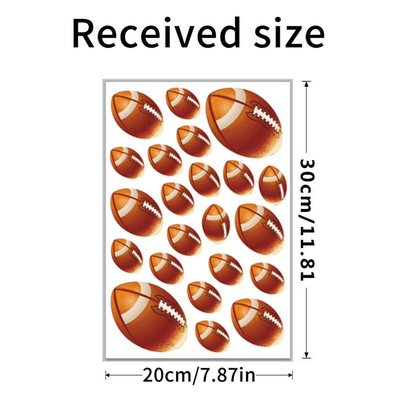 Šviesinantis rugby sienų lipdukas – PVC, lipnus, fluorescens, plokščias sienų lipdukas, Skandinavijos stilius