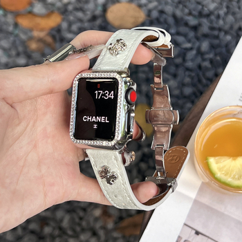 Apple Watch siksna ar tauriņa sprādzi, strausa ādas izskats, zīmols Nothing, saderīgs ar Apple Watch, siksnas materiāls: Super fiber, moderns stils