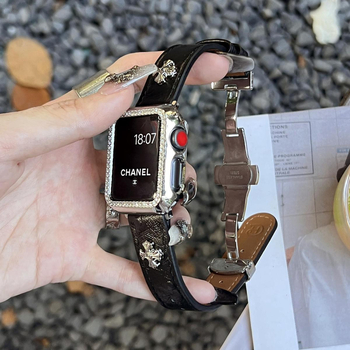 Apple Watch siksna ar tauriņa sprādzi, strausa ādas izskats, zīmols Nothing, saderīgs ar Apple Watch, siksnas materiāls: Super fiber, moderns stils