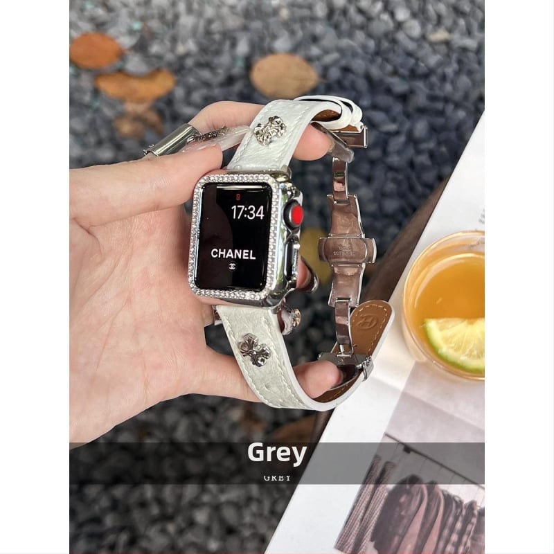 Apple Watch siksna ar tauriņa sprādzi, strausa ādas izskats, zīmols Nothing, saderīgs ar Apple Watch, siksnas materiāls: Super fiber, moderns stils