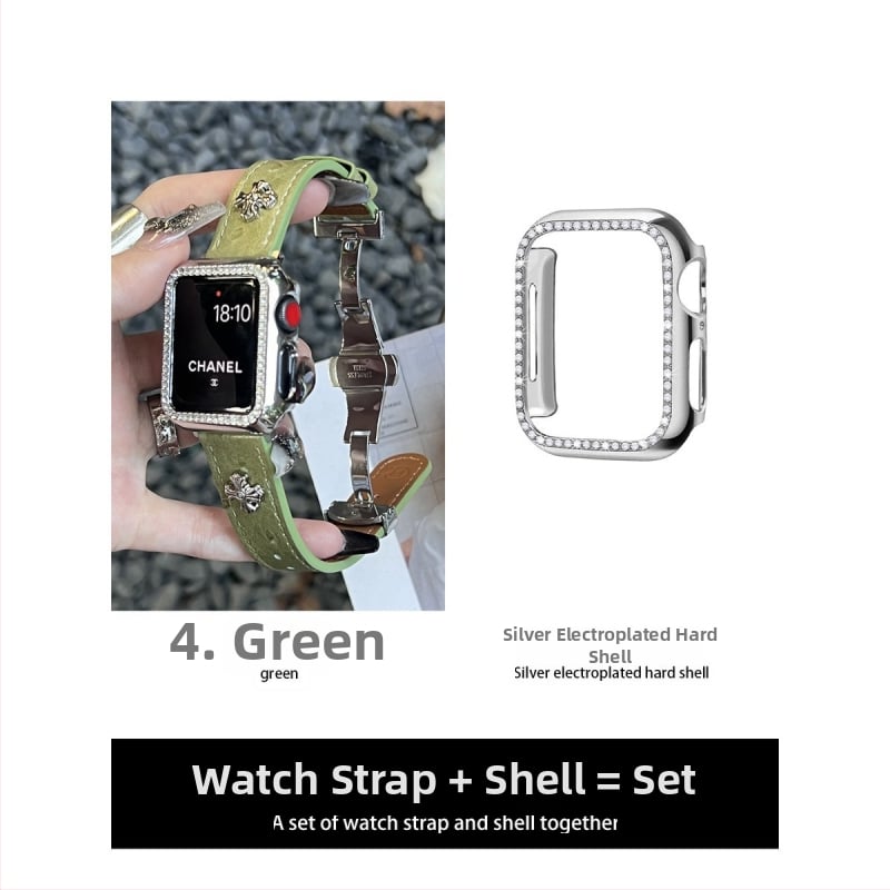 Apple Watch siksna ar tauriņa sprādzi, strausa ādas izskats, zīmols Nothing, saderīgs ar Apple Watch, siksnas materiāls: Super fiber, moderns stils