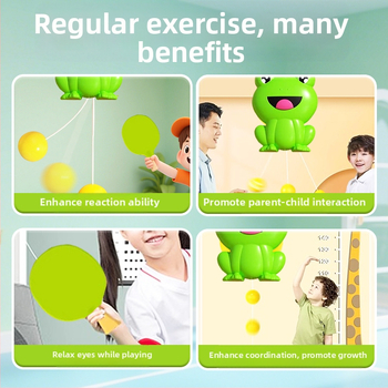 Stalo teniso treneris namų naudojimui - PVC įrenginys rankos-akių koordinacijai ir edukacinis žaislas