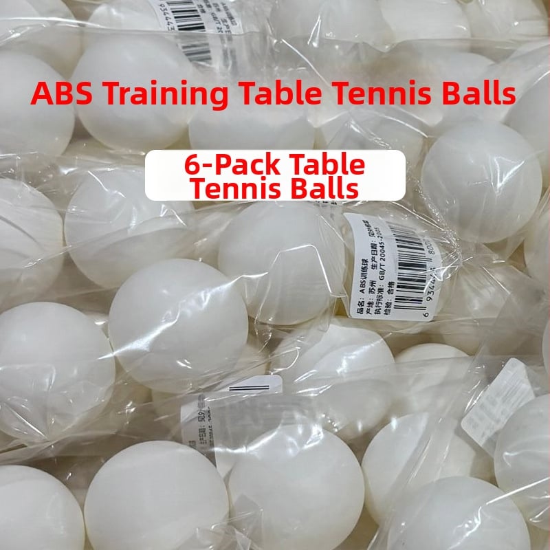 ABS stalo teniso treniravimo kamuoliukai, be logotipo, aukšta elastingumas, 6 vnt