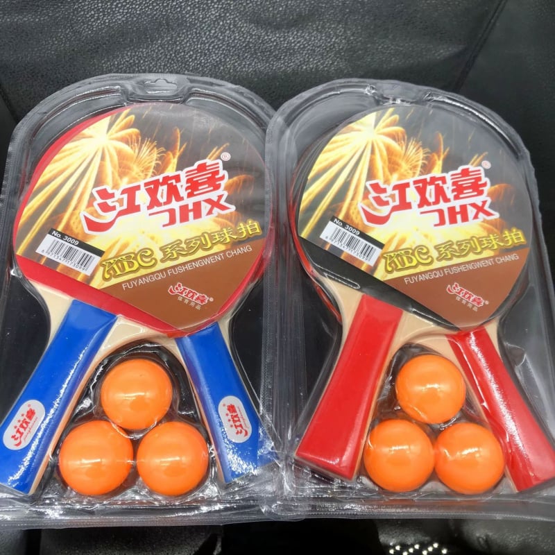 Set reketa za stolni tenis — drvena ploča od topole, guma s ljepilom, pogodna za stolni tenis i badminton