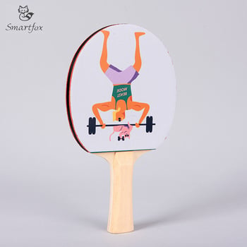 UV otisnuta raketa za stolni tenis, prilagodljiva, guma protiv ljepila, bočni udarac