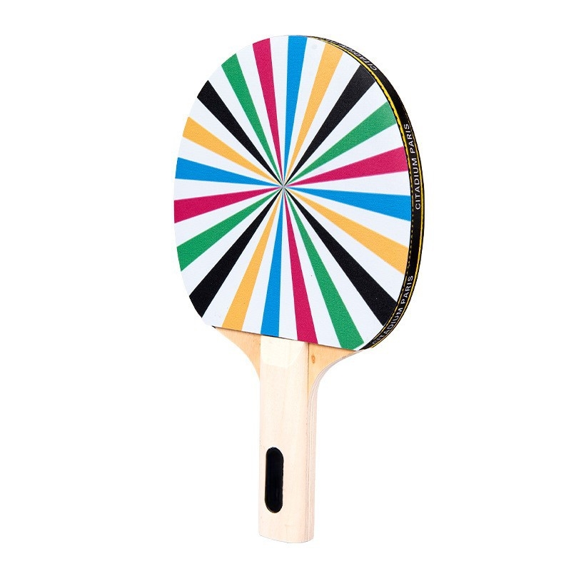 UV otisnuta raketa za stolni tenis, prilagodljiva, guma protiv ljepila, bočni udarac