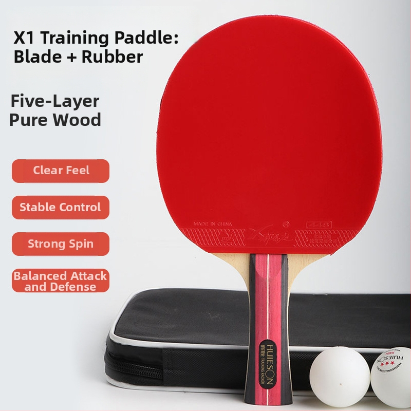 Huisheng stalo teniso raketė – Basswood plokštė, anti-klijavimo guma, horizontalaus tipo