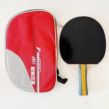 Stalo teniso raketė su dvipuse anti prilipimo guma, topolio plokštė, laikiklis Shakehand