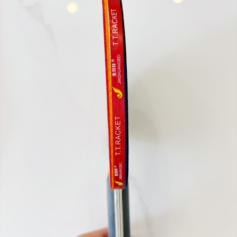 Stalo teniso raketė su dvipuse anti prilipimo guma, topolio plokštė, laikiklis Shakehand