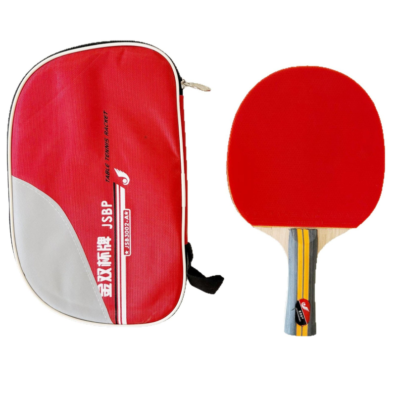 Stalo teniso raketė su dvipuse anti prilipimo guma, topolio plokštė, laikiklis Shakehand