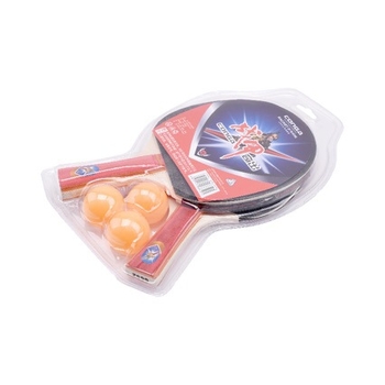 Pradedančiųjų stalo teniso raketės komplektas – topolio medžio plokštė, įprasta guma, modelis 6652.6656