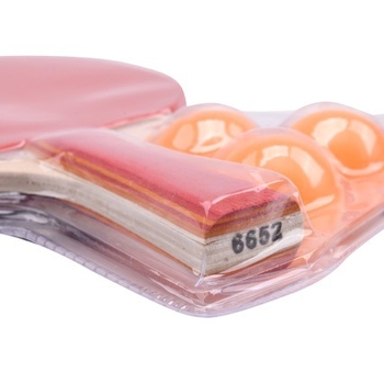 Pradedančiųjų stalo teniso raketės komplektas – topolio medžio plokštė, įprasta guma, modelis 6652.6656