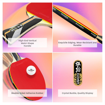 Gale stalo teniso raketė su topolio plokšte, anti-adhezijos guma, pritaikytas apdorojimas ir logotipo spauda