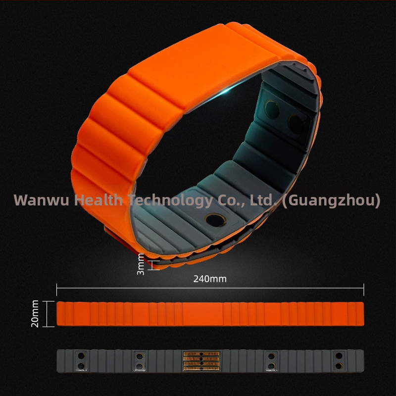 Biorezonanšu rokassprādze ar 12 kodolu čipu, silikona magnētiska rokassprādze mikrocirkulācijas uzlabošanai, skalāru viļņu tehnoloģija