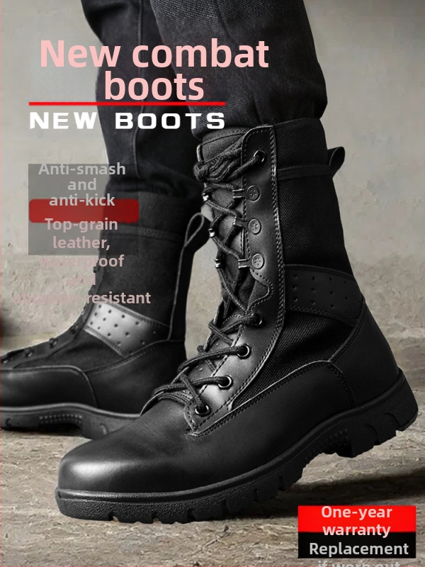 Uniszex taktikai harci bakancsok felnőtteknek – vízálló, kopásálló, Átszúrás elleni, magas szárú, túrázásra, kerékpározásra és harcművészetekhez