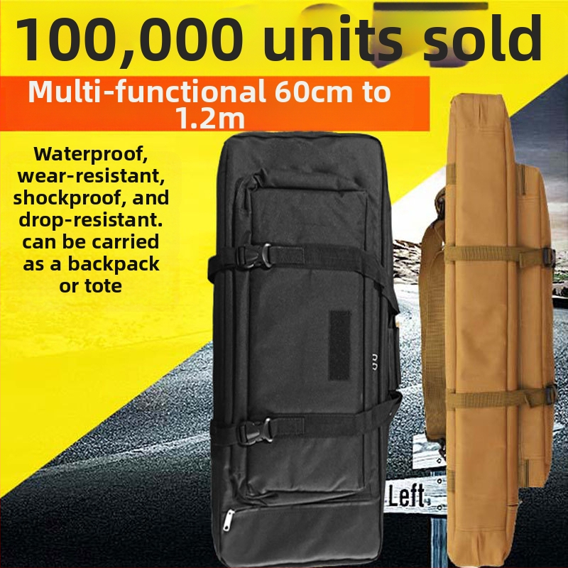 Taktinė žvejybos rankinė su dviejų sluoksnių storu kanvu, atspari vandeniui, dėvėjimui atspari, lauko kamufliažas